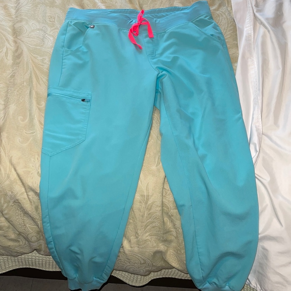 FIGS Limited Edition Neon Blue Zamora Joggers